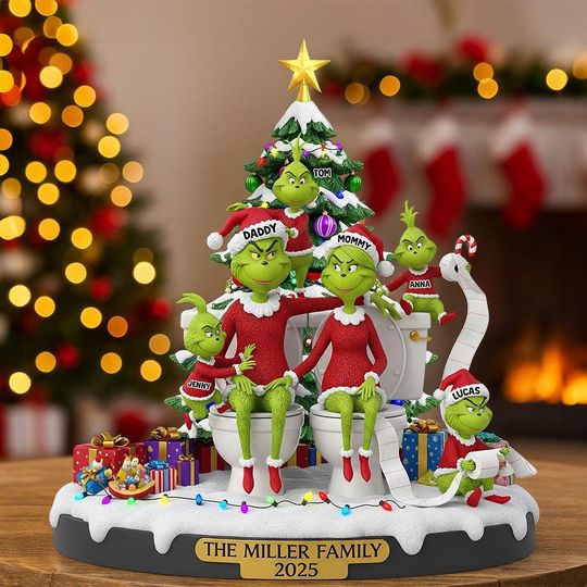 Custom Naughty Family Grin Acrylic Plaque, Funny Gift For Family, Christmas Ornament Hanging Decor, Merry Grin Block