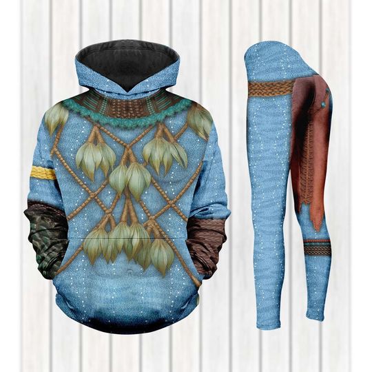 Neytiri Cosplay Hoodie Leggings Set, Avatar Omaticaya Clan Costume, The Way of Water, Animal Kingdom The World of Avatar Women Outfit