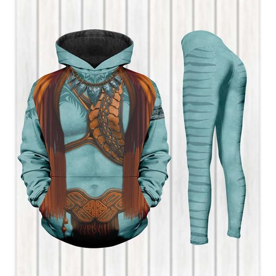 Tonowari Cosplay Hoodie and Leggings Set, Avatar Omaticaya Costume, The Way of Water, Animal Kingdom Avatar Women Outfit