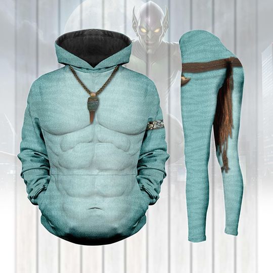 Aonung Avatar Cosplay Hoodie Leggings Set, The Way of Water Hoodie, Animal Kingdom Avatar, Na'vi Metkayina Costume