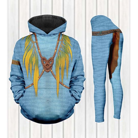 Neytiri Avatar Cosplay Hoodie Leggings Set, The Way of Water Hoodie, Animal Kingdom Avatar, Pandora Omaticaya Costume