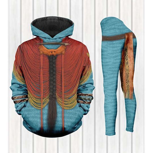 Mo'at Avatar Cosplay Hoodie & Leggings Set, Water of Pandora Costume, Animal Kingdom Avatar Outfit
