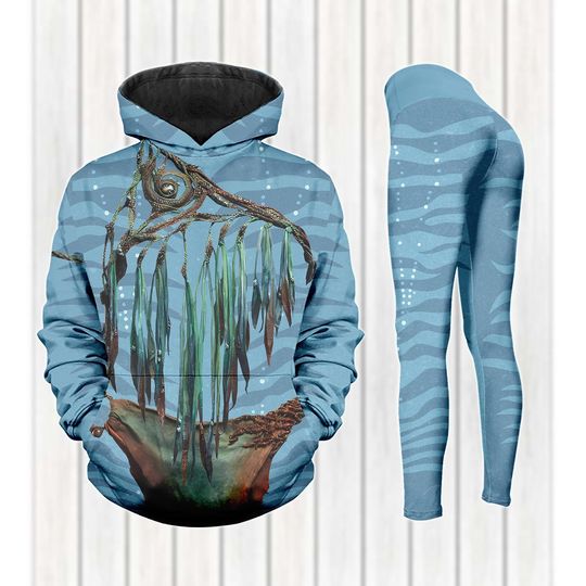 Kiri Avatar Cosplay Hoodie & Leggings Set, Water of Pandora Hoodie, Animal Kingdom Avatar Costume Hoodie