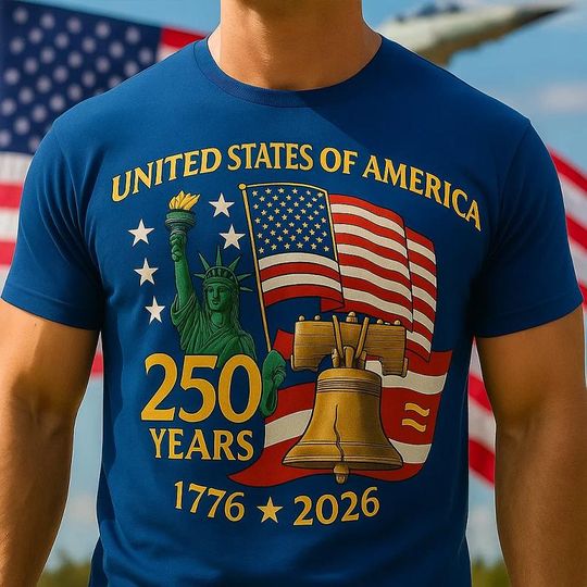Discover U.S 250th Anniversary T-shirt, Patriotic 2026 Shirt, 250th Of Service Semiquincentennial Hoodie, Birthday USA T-Shirt, Patriotic Hoodie