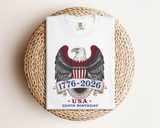 Discover 250th Birthday USA T-Shirt: American Eagle Patriotic Tee