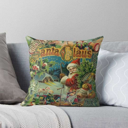 Discover Christmas Santa Claus Victorian Antique Vintage Pillow