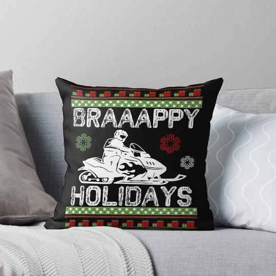 Discover Christmas - Snowmobile Christmas Pillow