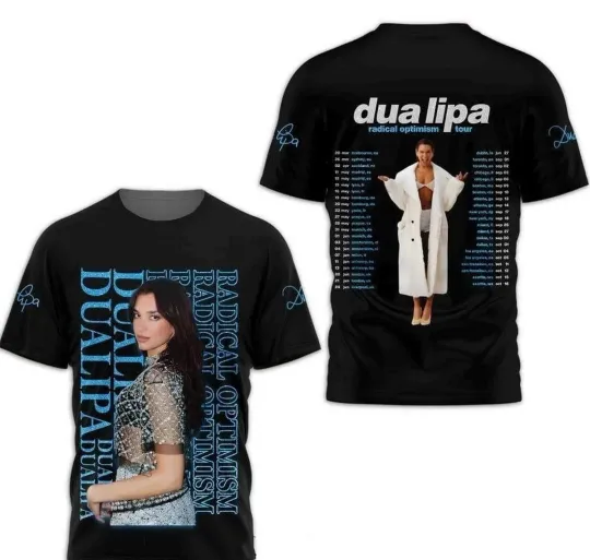 Discover Dua Lipa Radical Optimism Tour AOP 3D T SHIRT Full Size S-5XL