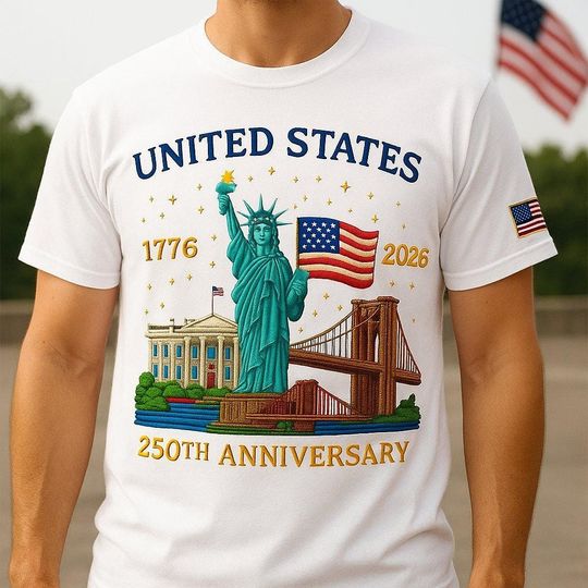 Discover United States 250th Anniversary Shirt, USA 1776-2026 Patriotic 3D Shirt, Semiquincentennial Gift For Men, American Flag Tee