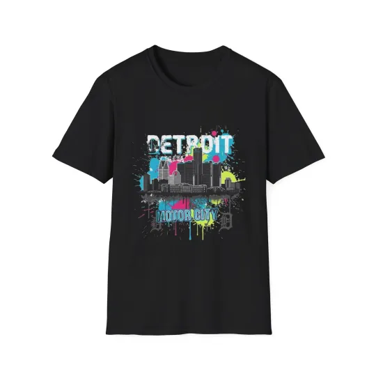 Discover Detroit Motor City Graphic T-Shirt Colorful Urban Streetwear Unisex Tee Gift