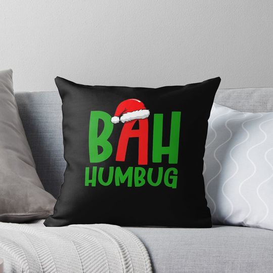Discover Christmas Bah Humbug Santa Hat Christmas Party Outfit Pillow