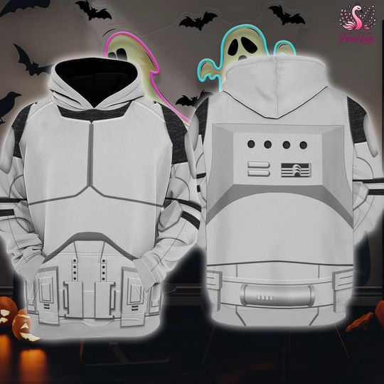 Stormtrooper White Cosplay Hoodie, Starwars Stormtrooper Hoodie Sweatshirt