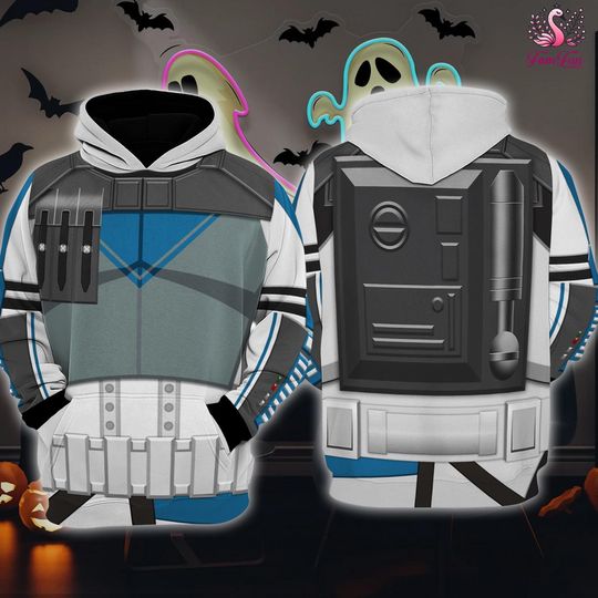 Stormtrooper Blue Cosplay Hoodie, Stormtrooper Sweatshirt Hoodie Starwars Halloween