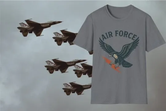 Discover Retro Air Force Fighting Falcons T-Shirt Unisex Military Graphic Tee USAF
