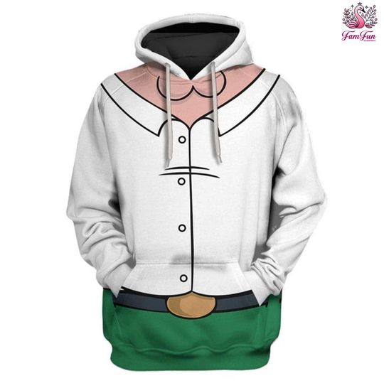 Discover Peter Griffin Costume Hoodie, Funny Family Guy Sweatshirt, Cartoon Character Cosplay Pullover, Halloween Cosplay Costume