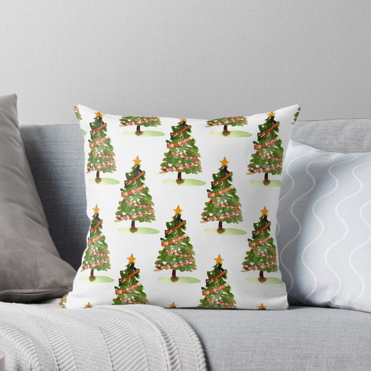Discover Watercolor Christmas trees Pillow