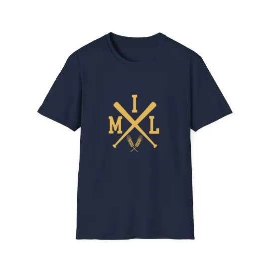 Discover MIL Brewers Baseball Crossed Bats Logo Shirt Navy Blue Tee, Milwaukee Fan Gift