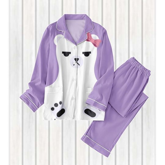 Discover Mira Purple Bear Kpop Cosplay Pajamas Set, Kpop Group Women Pajamas, Rumi Fan Sleepwear, Kpop Movie Pjs For Her