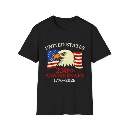 Discover USA 250th Anniversary T-Shirt 1776-2026 Eagle Flag Patriotic Tee