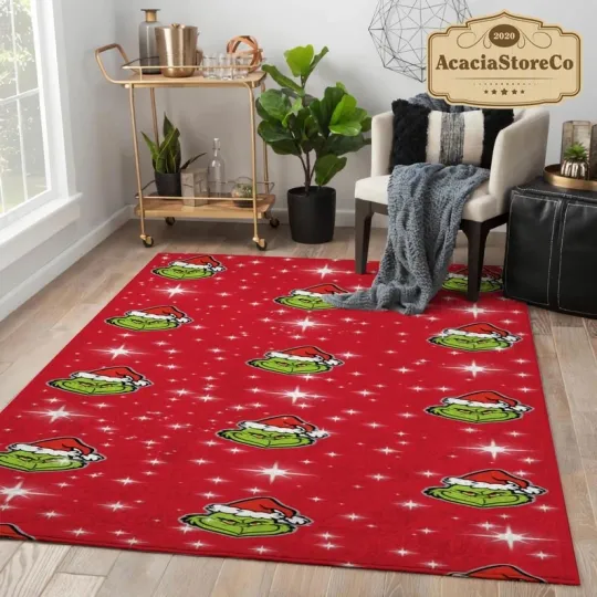 Discover The funny character Christmas Pattern Rectangle Rug, funny character Christmas Holiday Area Rug