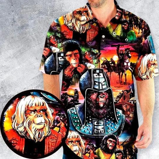 Planet of the Apes Hawaiian Shirt, Horror Movie Shirt