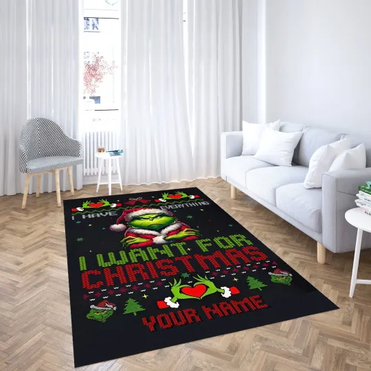 Discover Christmas funny character Theme Area Rug | Ugly Sweater Holiday Decor