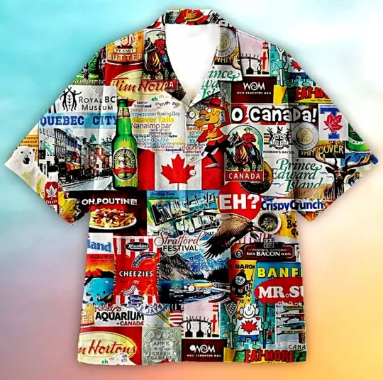 Discover Canada Unisex Hawaiian Shirt, Beer Hawaiian Shirt Full Size S-5XL