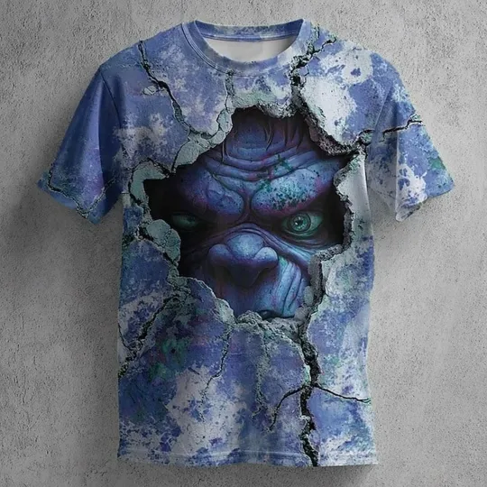 Discover Halloween Men_s Optical Illusion Zombies 3D Horror Party Street 3D T-Shirt2