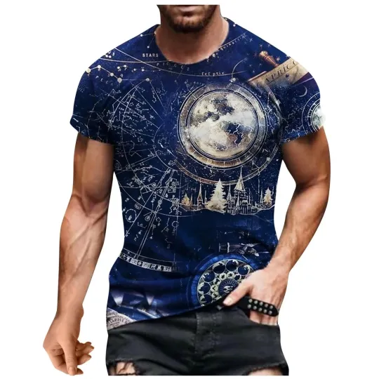Discover Fashion Men_s 3D Print T-Shirt Summer O-neck Casual Short Sleeve Tops Blouse Tee