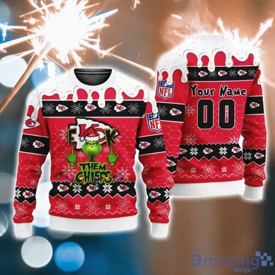 Discover Kansas City Chiefs Fk Them Chiefs Custom Name Ugly Christmas Sweater