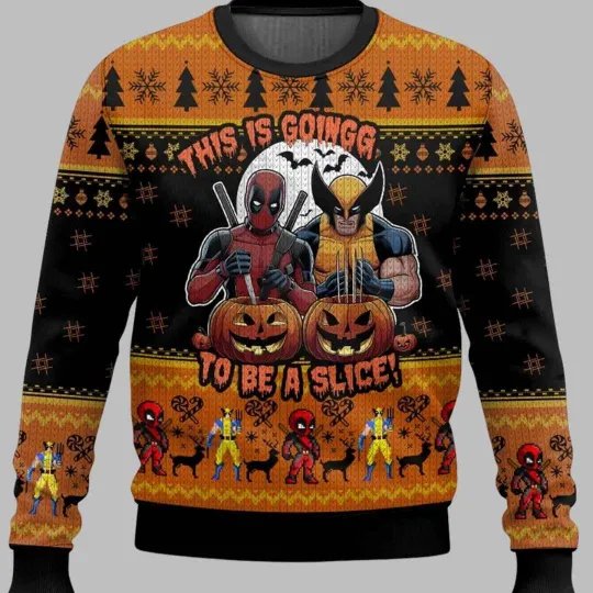 Discover Deadpool Wolverine Halloween Ugly Christmas Sweater