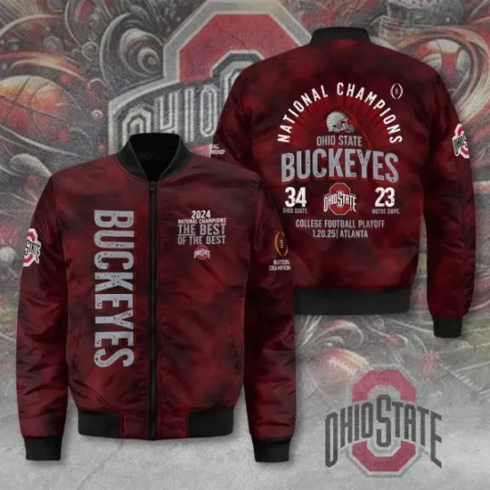 Discover Oh*io State Bucke*yes Football 3D Bomber Jacket