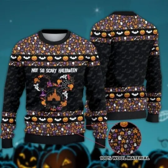 Discover Horror Mickeys Not So Scary Disney Ugly Christmas Sweater Full Sizes XS-5XL