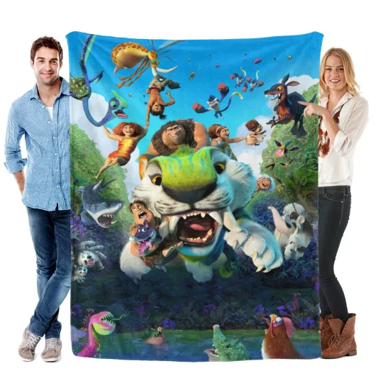 Discover The Croods Fleece Blanket for Bed, Sofa, Couch, Cozy Lightweight Bedding