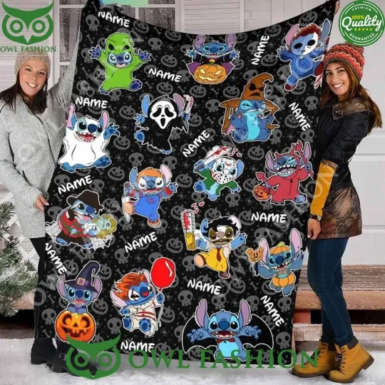Horror Stitch Acting Halloween Movies Fleece Blanket