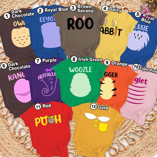 Winnie The Pooh Costume Shirt, Piglet Costume Eeyore Costume Shirt