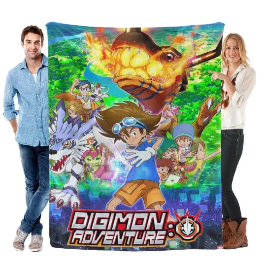 Discover Digimon Adventure Fleece Blanket Soft Bed Sofa Throw Cozy Lightweight