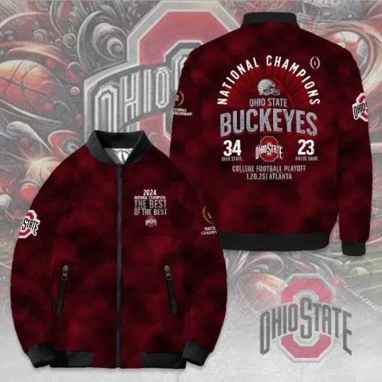 Discover Ohio Sta*te Bucke*yes Football 3D Bomber Puffer Jacket