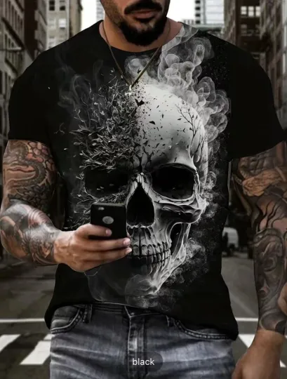 Discover HALLOWEEN 3D Skull Skeleton T Shirt