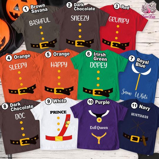 Discover Snow White And The Seven Dwarfs Halloween Costume Tees
