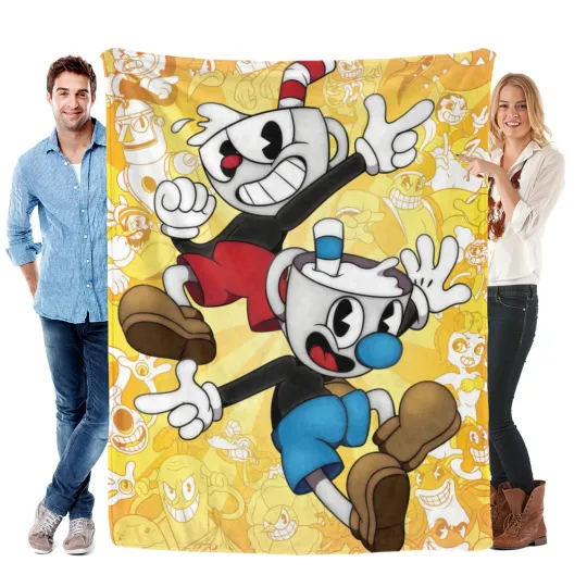 Cuphead Fleece Blanket for Bed and Sofa, Ideal for Living Room and Bedroom