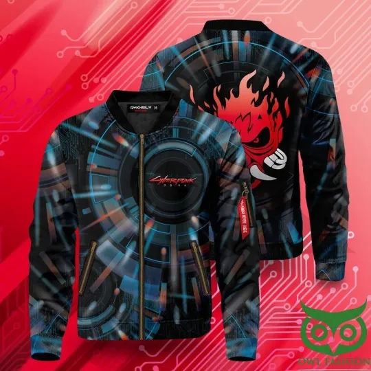 Discover Cyberpunk Samurai Printed Bomber Jacket