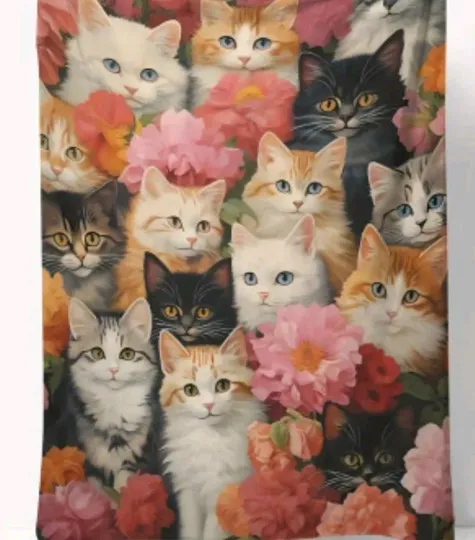 Cat Fleece Blanket, Soft and Lightweight
