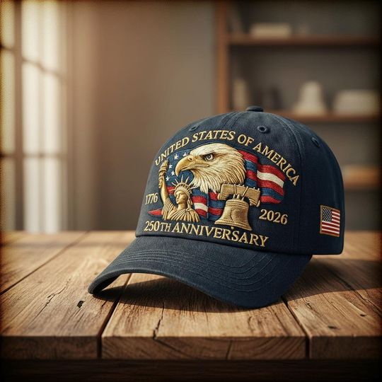 USA 250th Anniversary Classic Cap, Anniversary Gift, Gift For Dad, Vintage Heritage Style Perfect for Hiking, Camping, and Weekend Trips