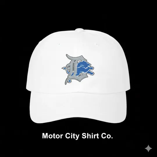 Detroit Lions Old English D Classic Dad Cap Hat, Vintage Baseball Style, Retro