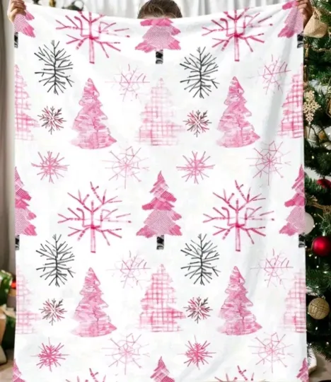 Discover Pink Fleece Christmas Blanket