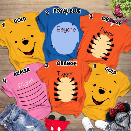 Winnie The Pooh Characters Costume Shirts, Winnie the Pooh Shirts