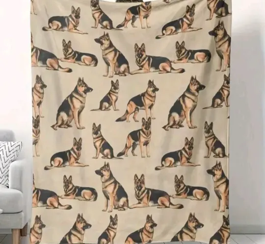 German Shepard blanket Dog soft fleece Lightweight 50 by 60 inch NEW Free Ship
