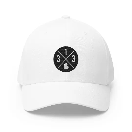 Discover Embroidered Detroit 313 Hat Michigan Logo Baseball Cap Adjustable