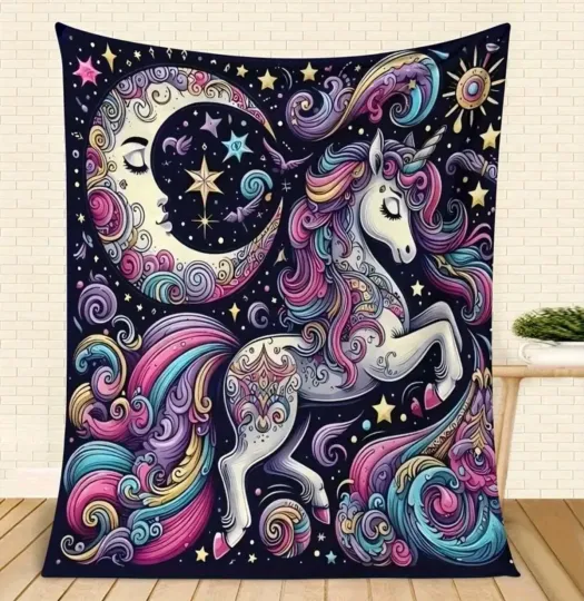 Discover Unicorn Celestial Fleece Blanket
